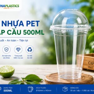 Ly Nhựa Pet Nắp Cầu 500ml/thùng 1000 ly